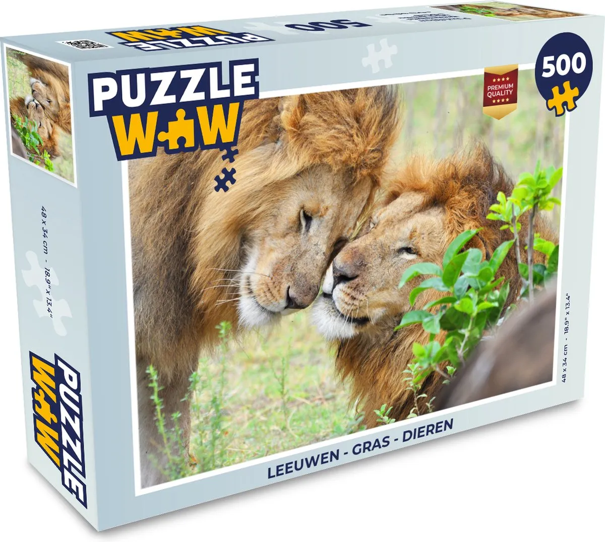 PuzzleWow Leeuwen Gras Dieren Legpuzzel 500 Stuks