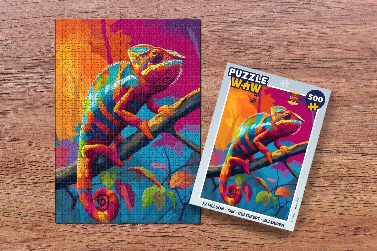 PuzzleWow Kameleon Tak Legpuzzel 500 Stuks - Kleurrijk