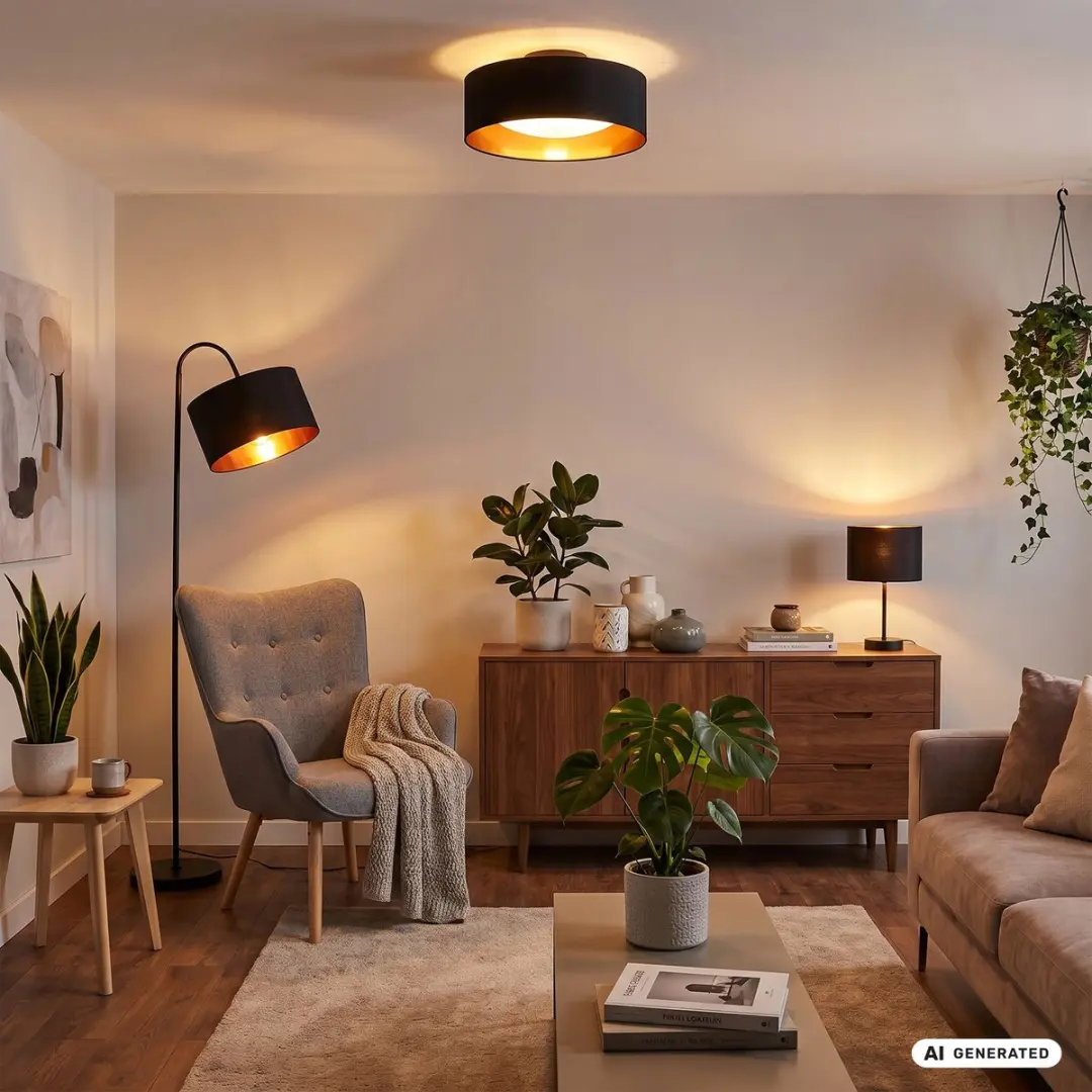 B.K.Licht Tafellamp Kari BKL1422 - Zwart/Goud - afbeelding 4 van 6