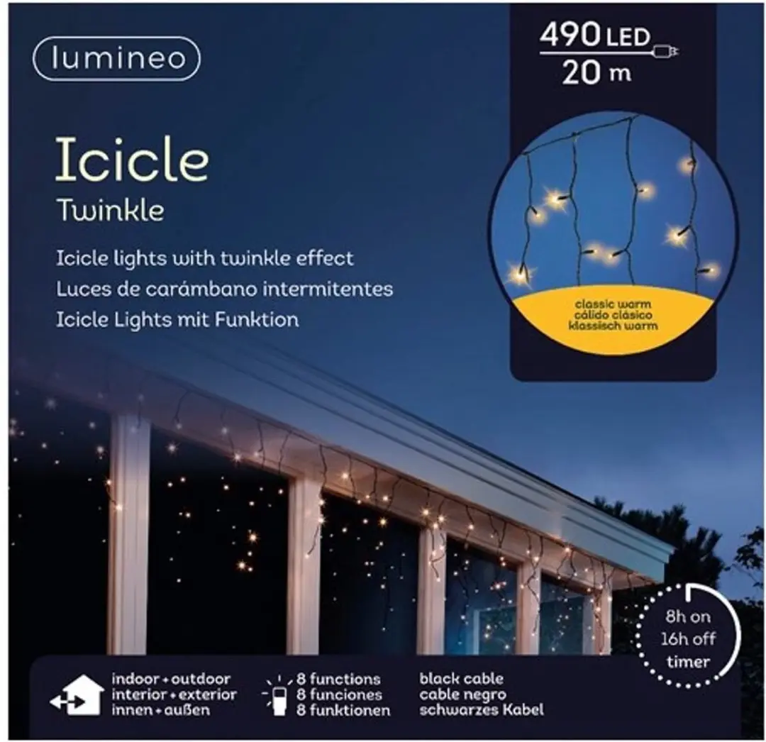 Lumineo IJspegelverlichting 20m 490LED Goud - afbeelding 2 van 6