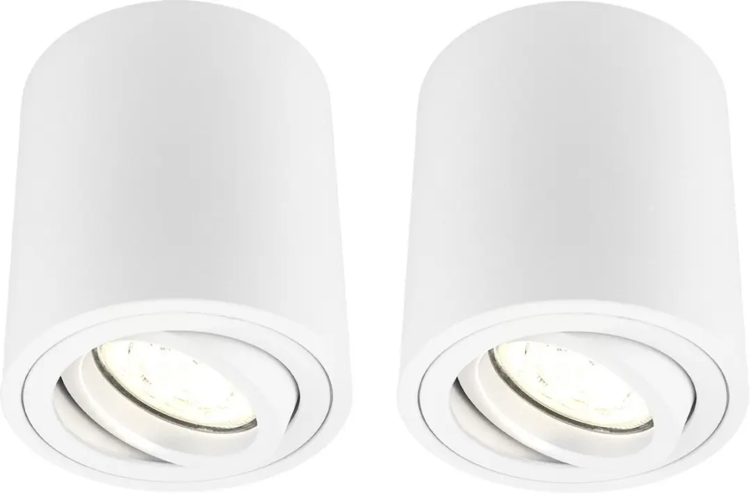 Ledvion 2 stuks LED opbouwspot wit rond 3W warm wit