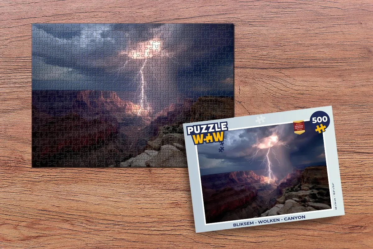 PuzzleWow Bliksem - Wolken - Canyon Legpuzzel 500 Stuks