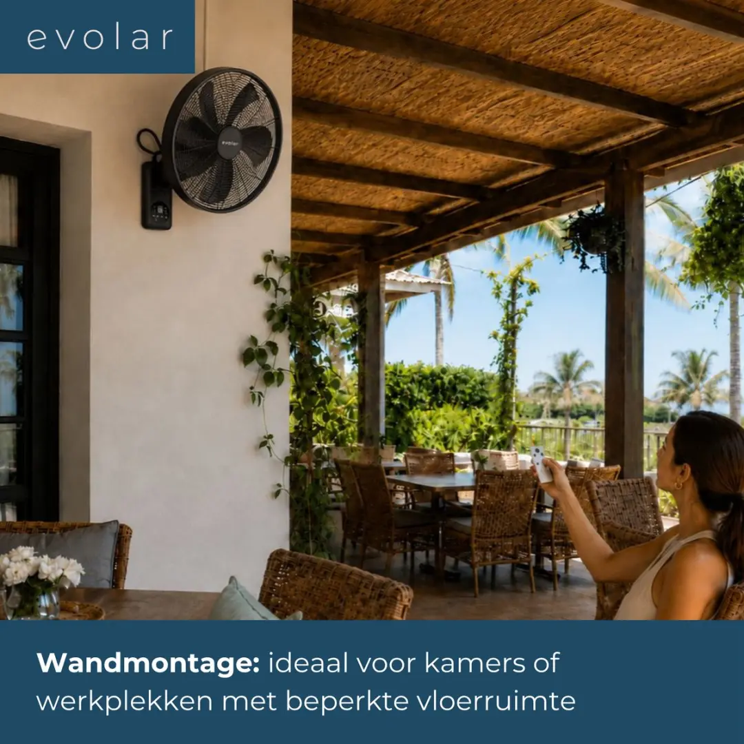 Evolar Wandventilator EVO-WF50B - 50W - Zwart - afbeelding 2 van 6