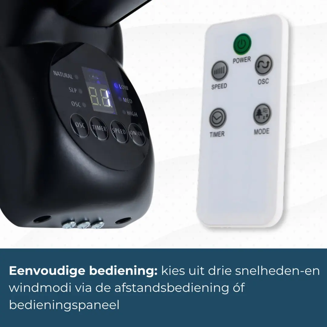 Evolar Wandventilator EVO-WF50B - 50W - Zwart - afbeelding 5 van 6