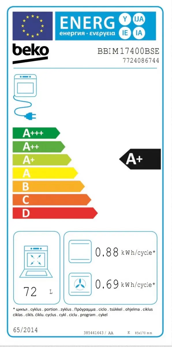 Beko BBIM17400BSE Inbouwoven - 72L - Zwart - afbeelding 2 van 6