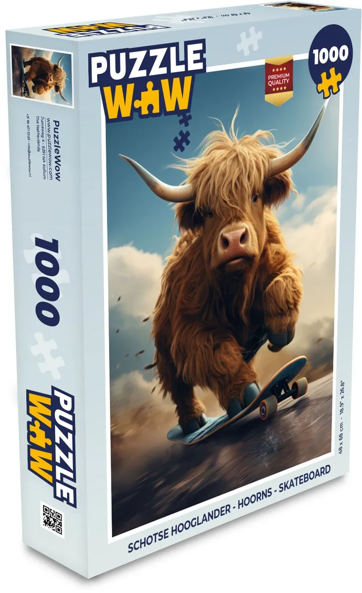 PuzzleWow Schotse Hooglander Hoorns Skateboard