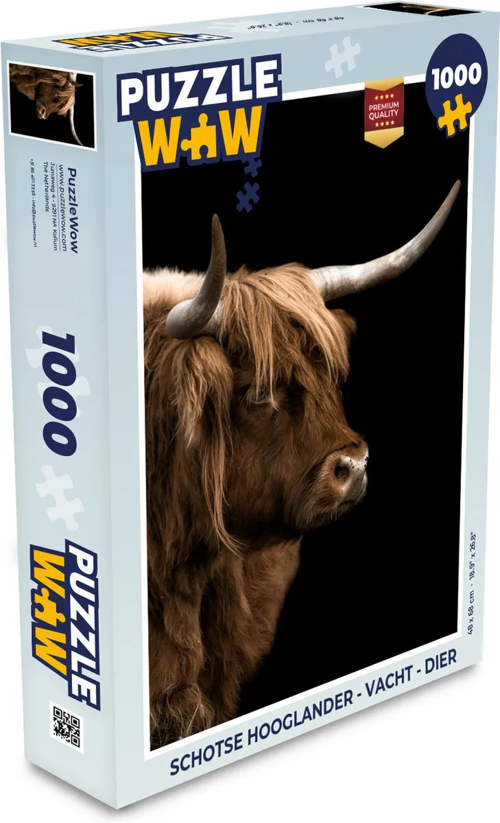 PuzzleWow Schotse Hooglander Legpuzzel 1000 Stuks