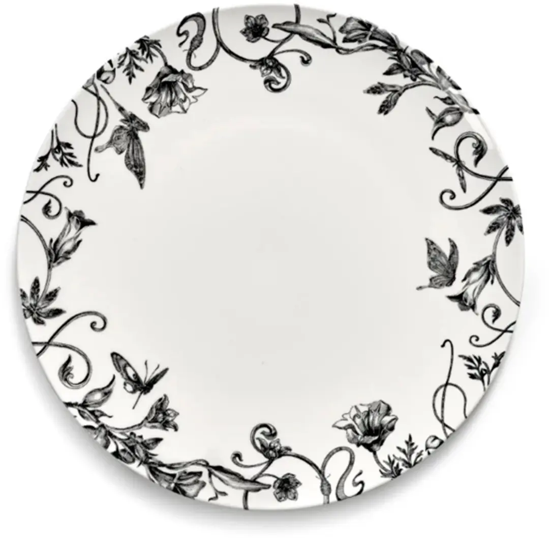 Serax Tomorrowland Unity Floral Fantasy plat bord D21cm zwart / wit