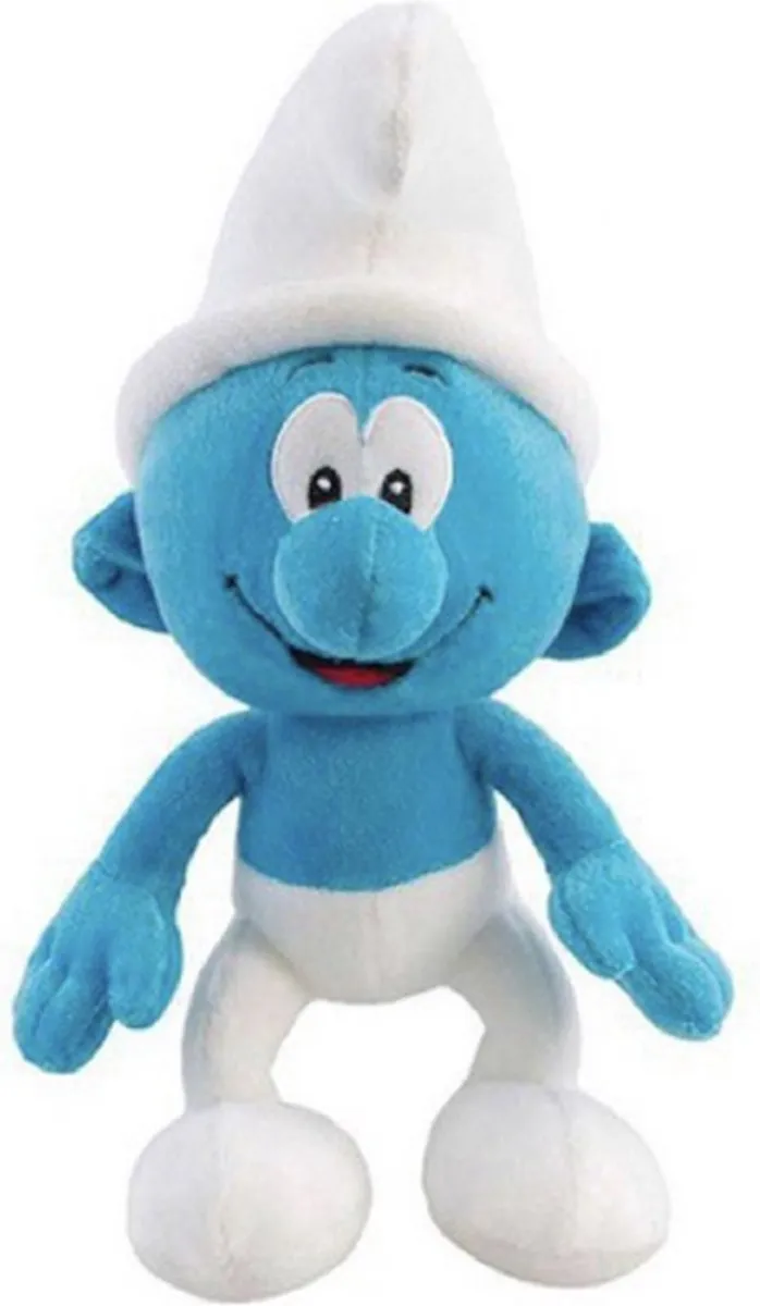 De Smurfen Vrolijke Smurf Pluche Knuffel 27cm