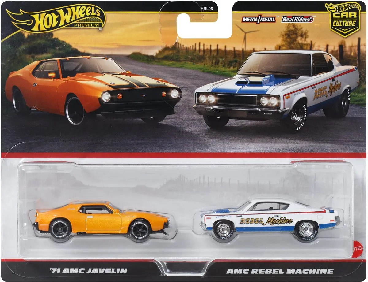 Hot Wheels AMC Javelin & Rebel Machine JBL06 - 1:64 - Wit/Geel