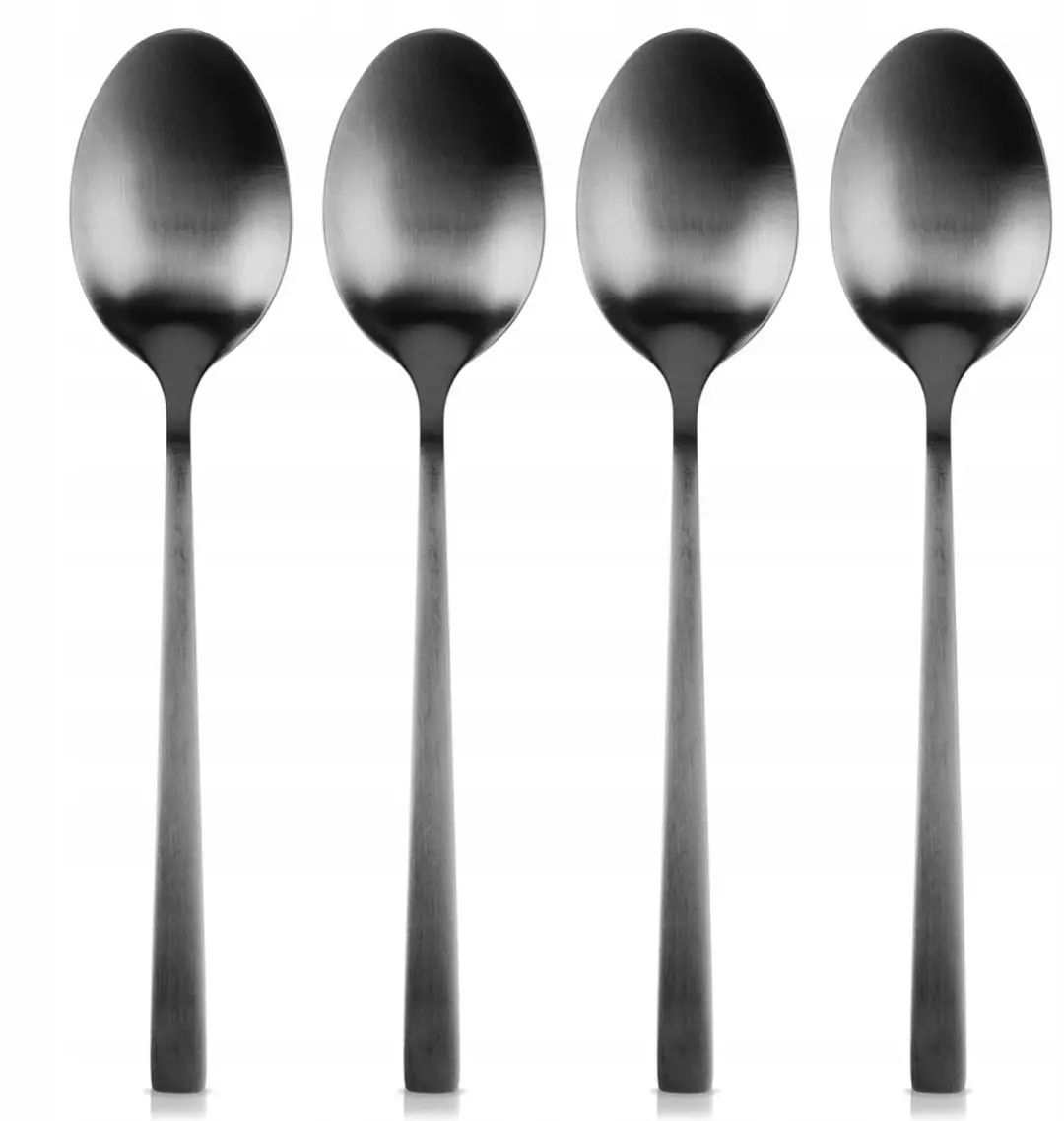 Zwarte theelepels RVS 15cm