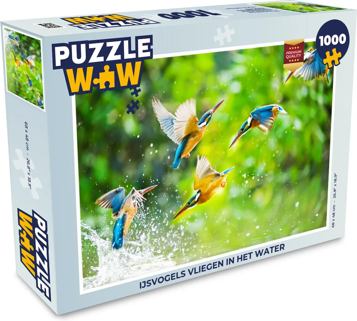 PuzzleWow IJsvogels vliegen in het water Legpuzzel 1000 Stuks