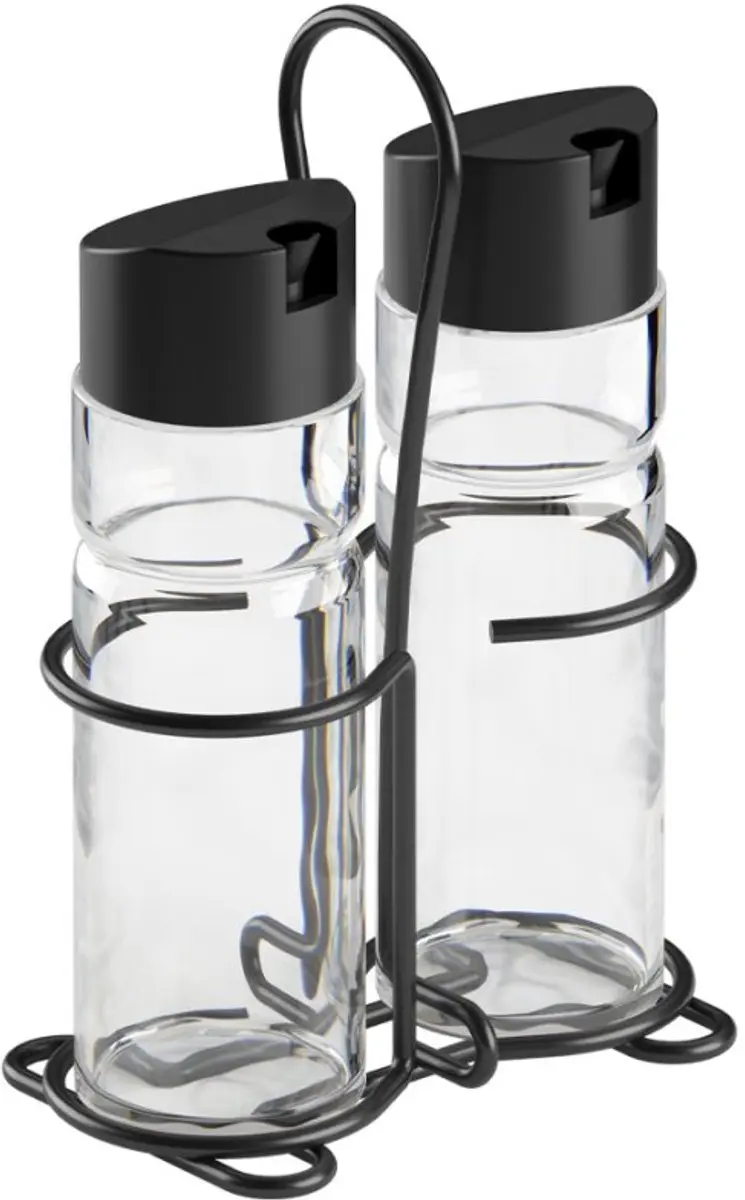 metaltex azijn- en olie-menage Spice Line, 3-delig, zwart