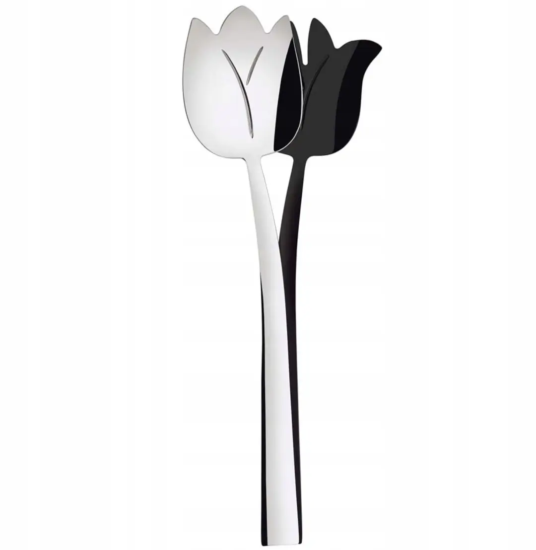 Bugatti Tulipano Saladebestek Set (Zilver/Zwart)