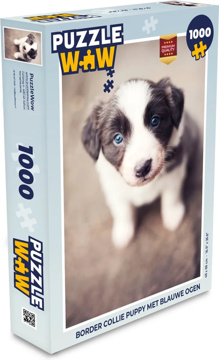 PuzzleWow Border Collie Puppy Legpuzzel 1000 Stuks