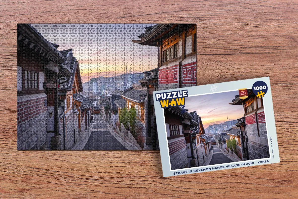 PuzzleWow Straat in Bukchon Hanok Village Legpuzzel 1000 Stuks