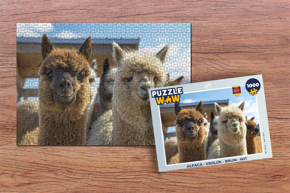 PuzzleWow Alpaca Legpuzzel 1000 Stuks - Multicolor