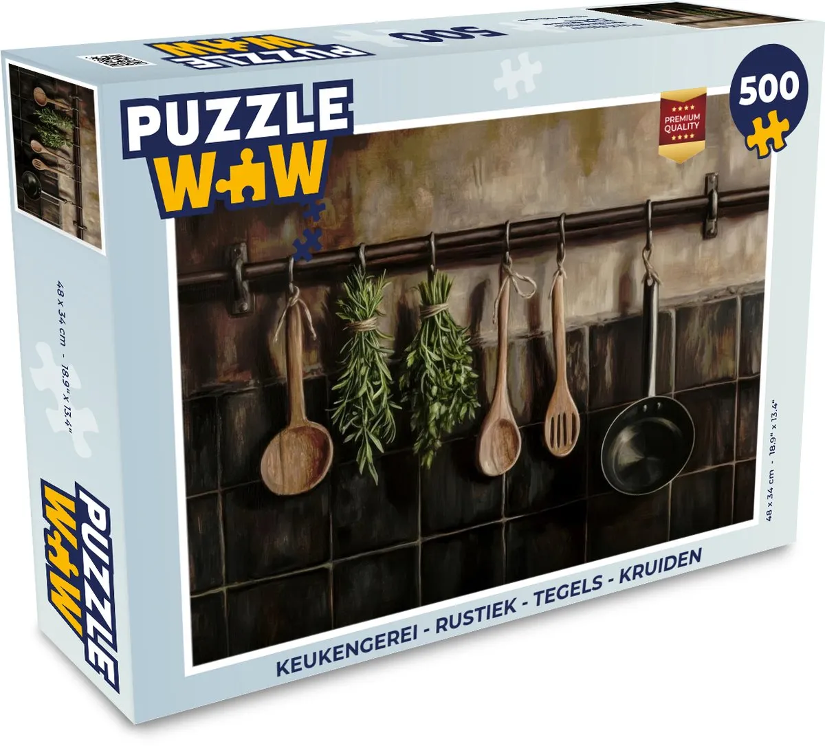 PuzzleWow Rustiek Tegelkeuken Legpuzzel 500 Stuks - Stilleven