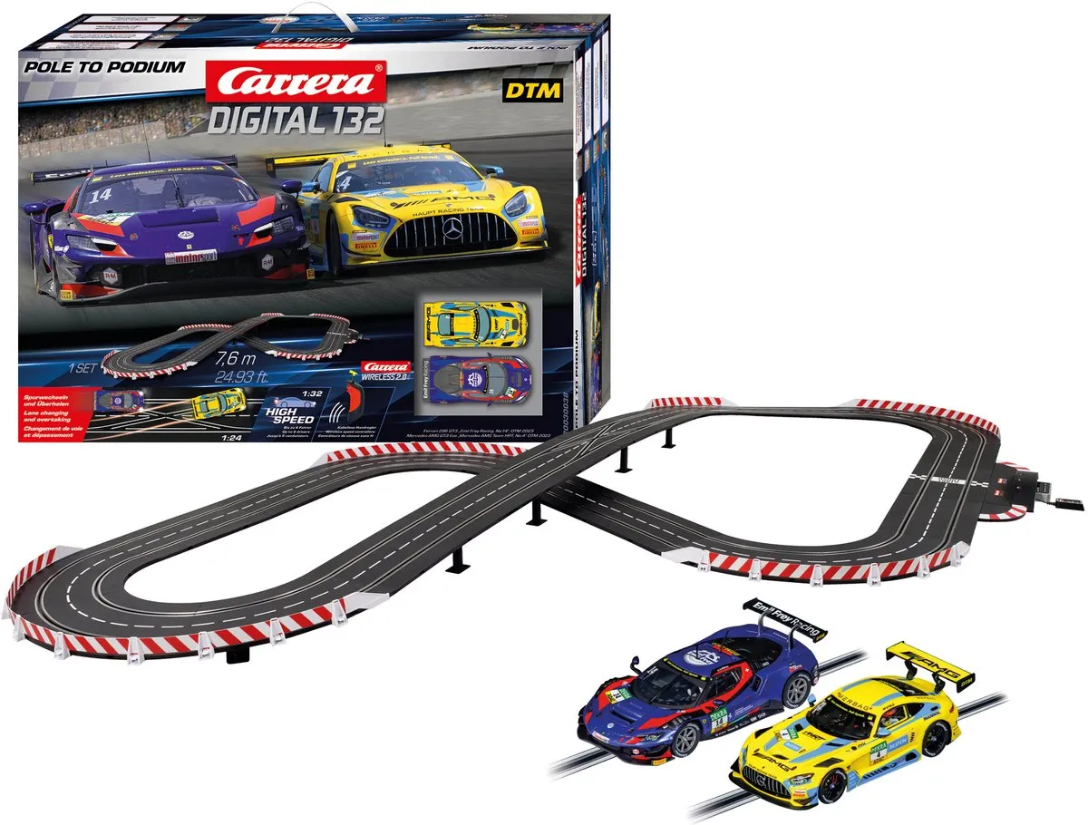 Carrera Racebaan DIGITAL 132 Pole to Podium Mercedes-AMG GT3 Evo vs Ferrari 296
