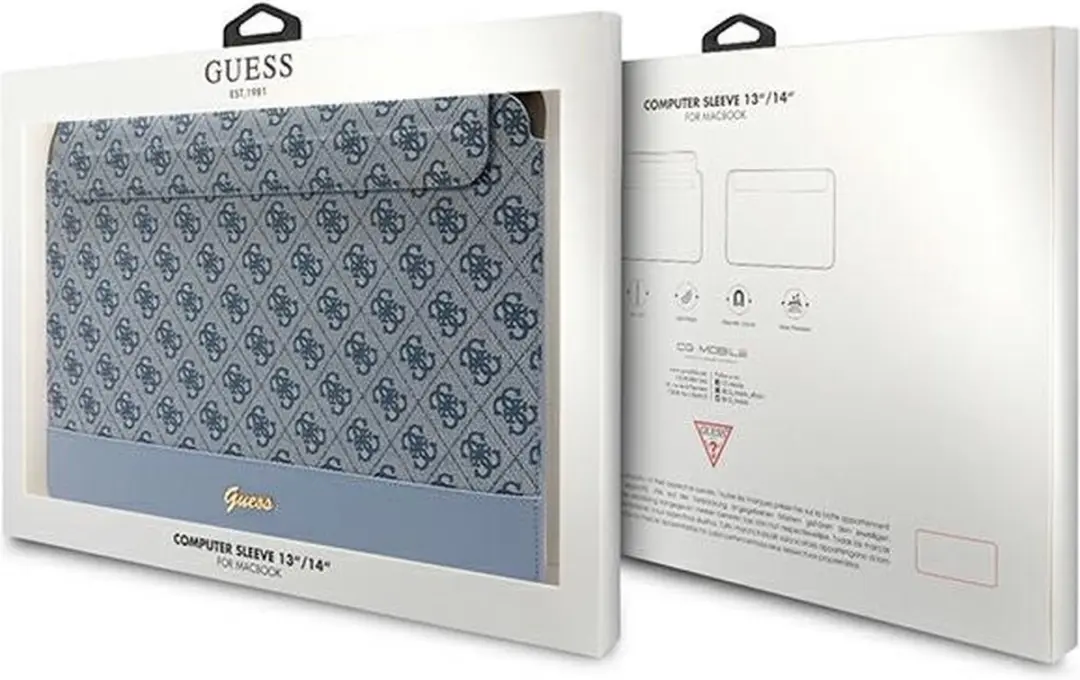 Guess 4G Stripe Metal Logo Laptoptas 14" - Blauw - afbeelding 3 van 6