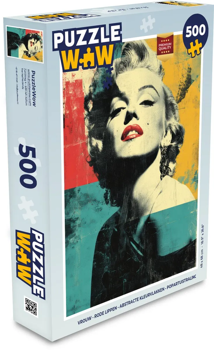 PuzzleWow Vrouw Rode Lippen Legpuzzel 500 Stuks