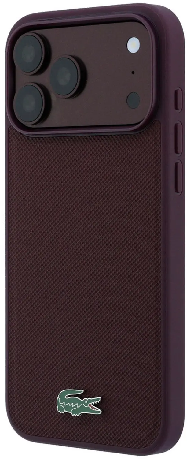 Lacoste Petit Pique MagSafe Hoesje - iPhone 18/17 Pro Max - Bordeauxrood - afbeelding 2 van 6