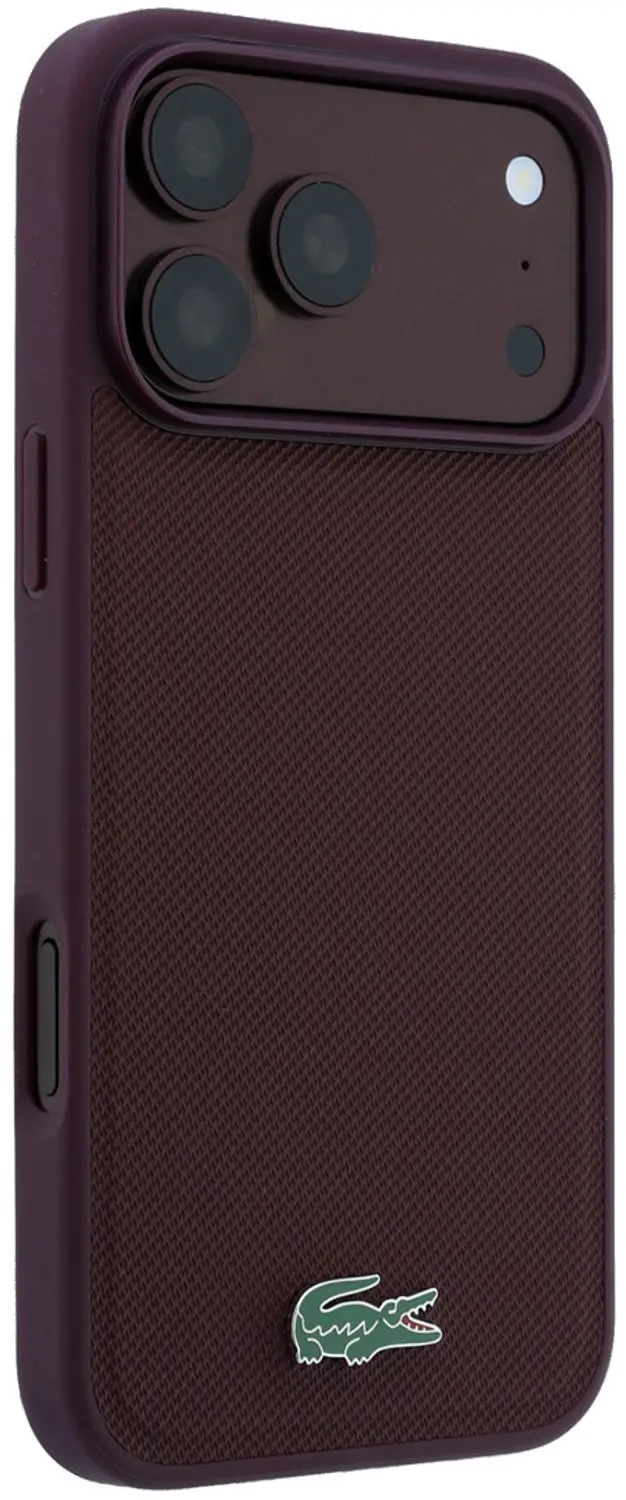Lacoste Petit Pique MagSafe Hoesje - iPhone 18/17 Pro Max - Bordeauxrood - afbeelding 4 van 6