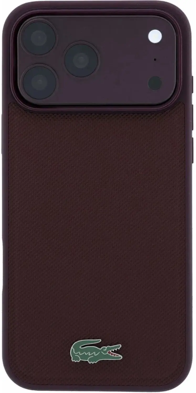 Lacoste Petit Pique iPhone 18 Pro Hoesje - Bordeauxrood - afbeelding 2 van 6