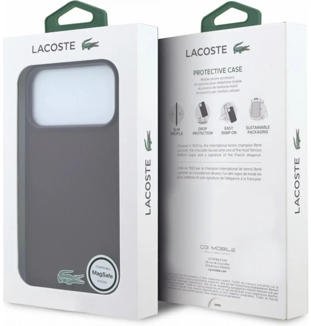 Lacoste Petit Pique iPhone 18 Pro Hoesje - Bordeauxrood - afbeelding 4 van 6
