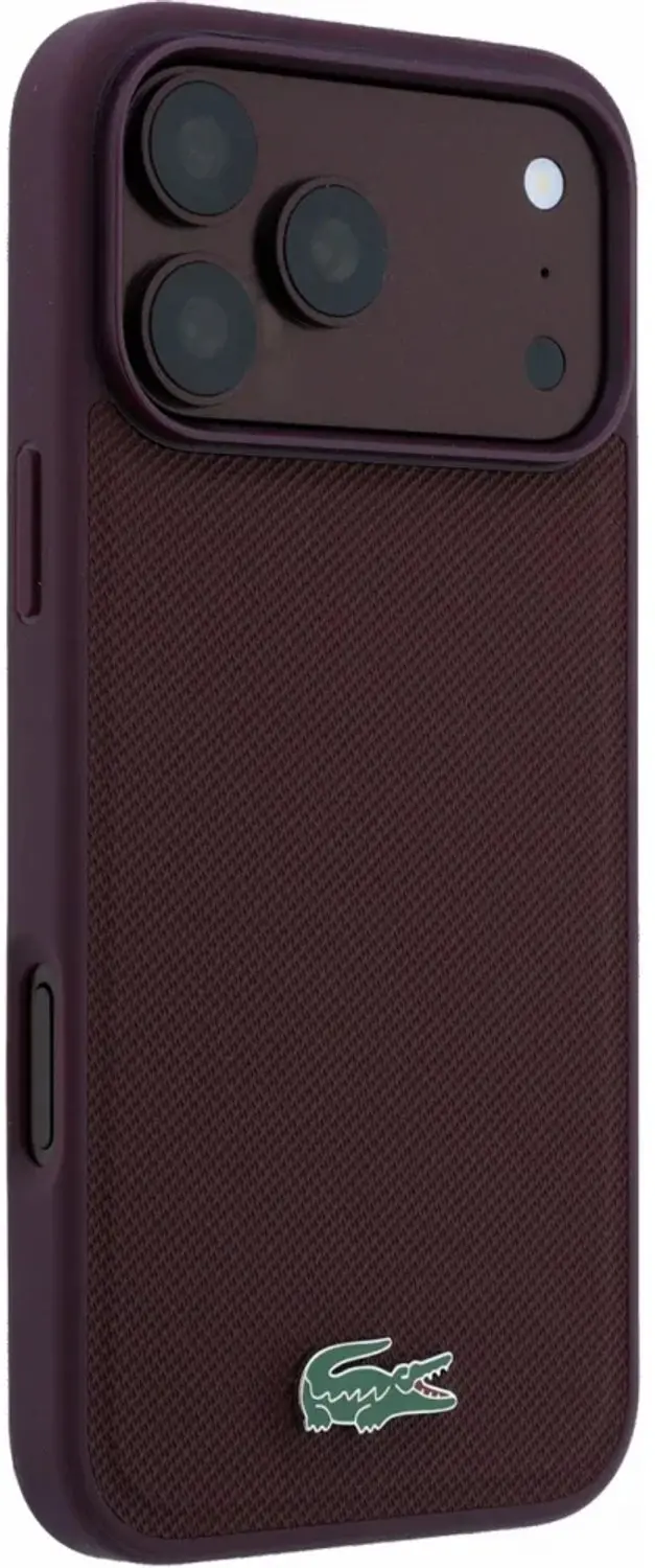 Lacoste Petit Pique iPhone 18 Pro Hoesje - Bordeauxrood - afbeelding 5 van 6