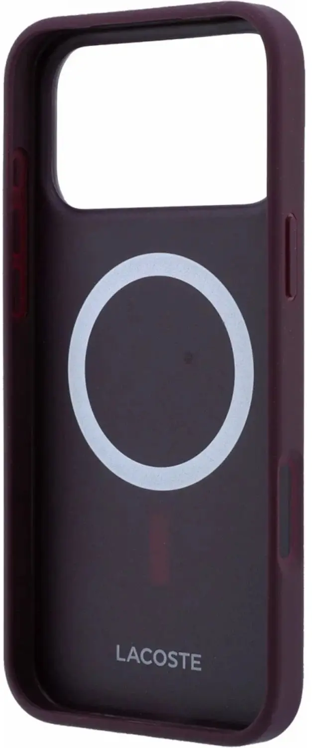 Lacoste Petit Pique iPhone 18 Pro Hoesje - Bordeauxrood - afbeelding 6 van 6