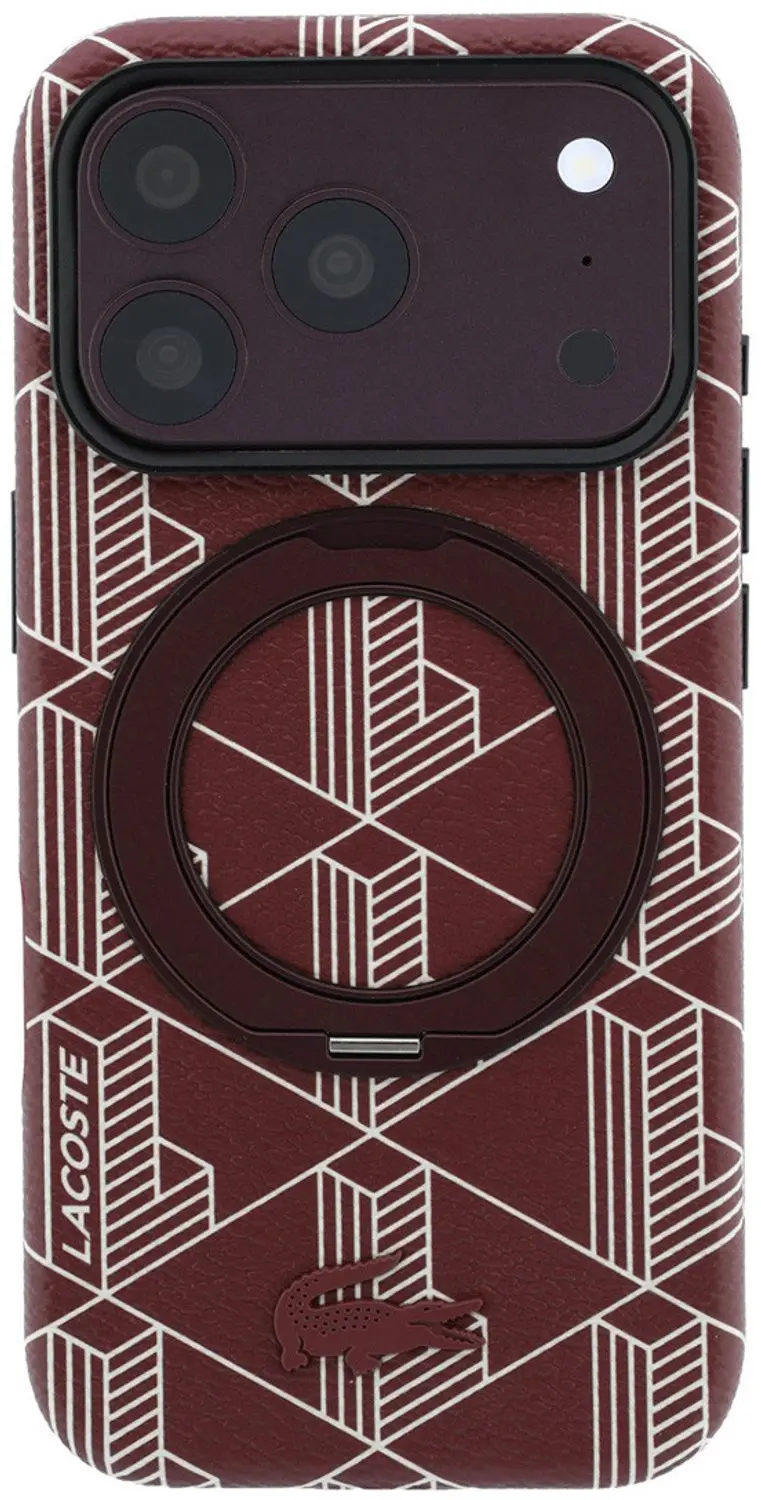 Lacoste Semi Wrap MagSafe Hoesje iPhone 18 Pro Max - Bordeauxrood - afbeelding 3 van 6