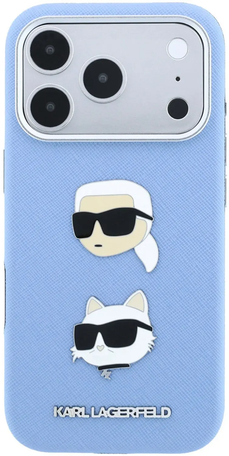 Karl Lagerfeld Saffiano Hoesje iPhone 18 Pro Max - Lichtblauw - afbeelding 3 van 6