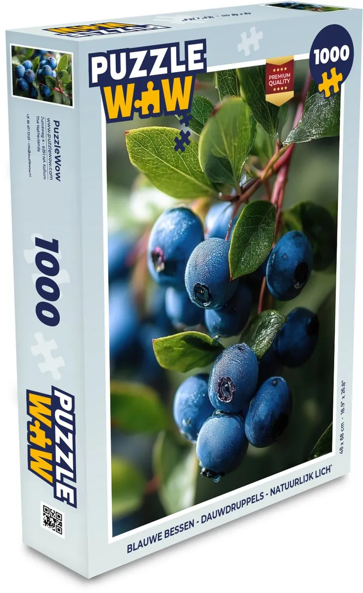 PuzzleWow Blauwe Bessen Legpuzzel 1000 Stuks