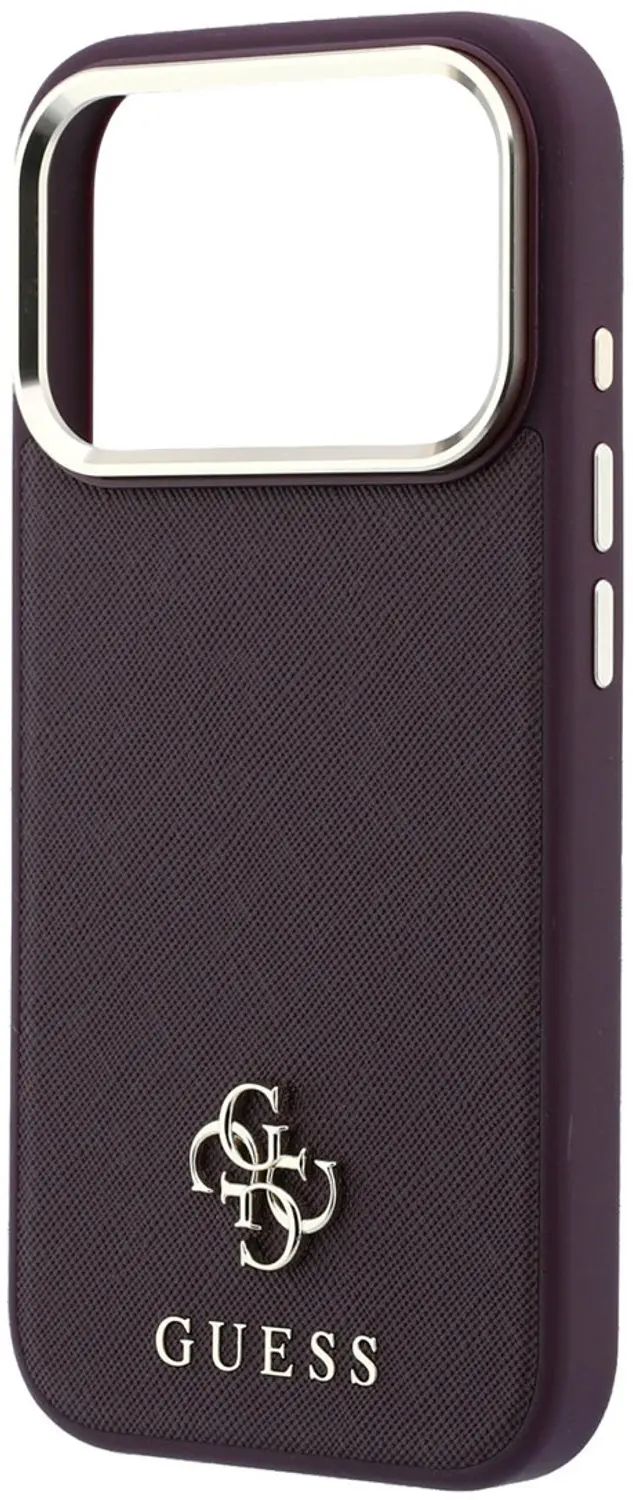 Guess Saffiano MagSafe Hoesje iPhone 18 Pro - Bordeauxrood - afbeelding 5 van 6