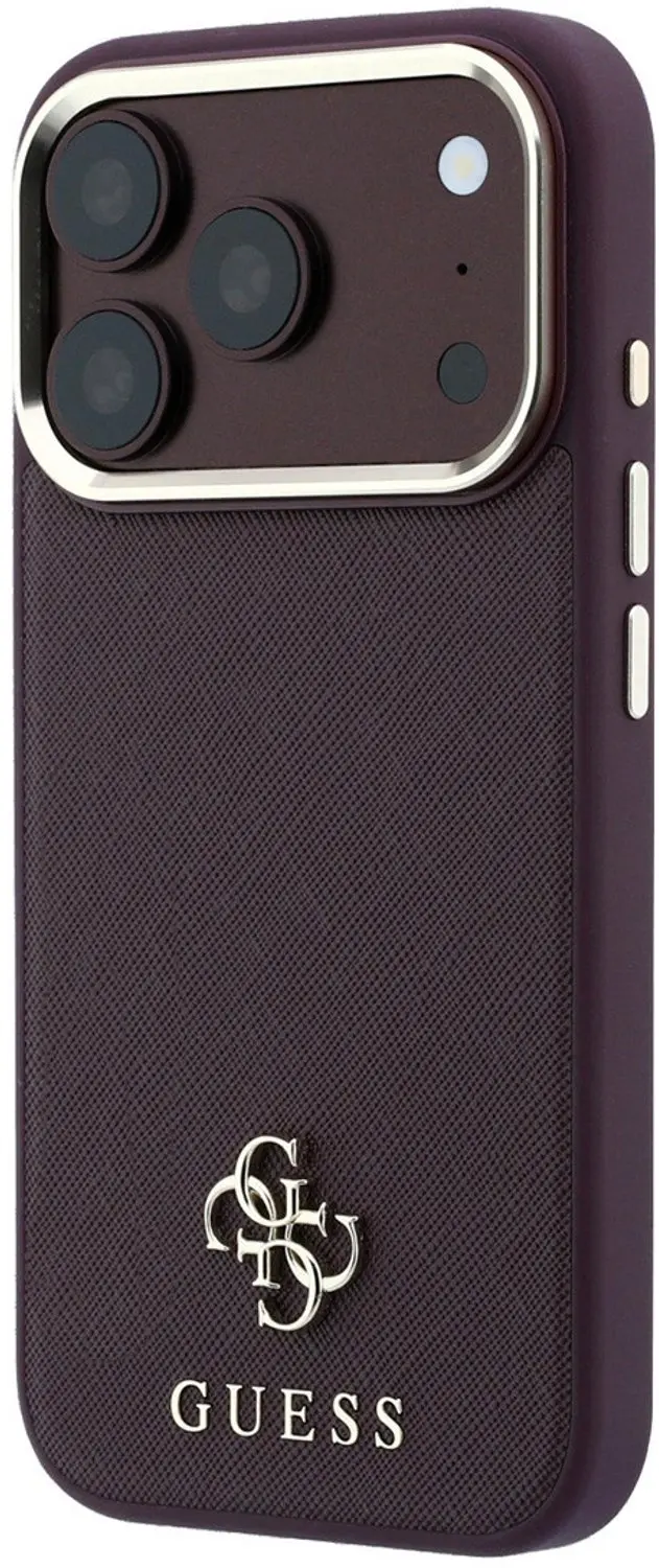 Guess Saffiano MagSafe Hoesje iPhone 18 Pro - Bordeauxrood - afbeelding 3 van 6