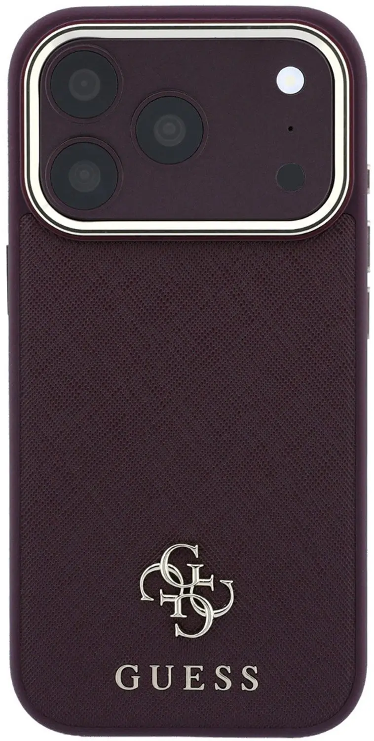 Guess Saffiano MagSafe Hoesje iPhone 18 Pro - Bordeauxrood - afbeelding 4 van 6