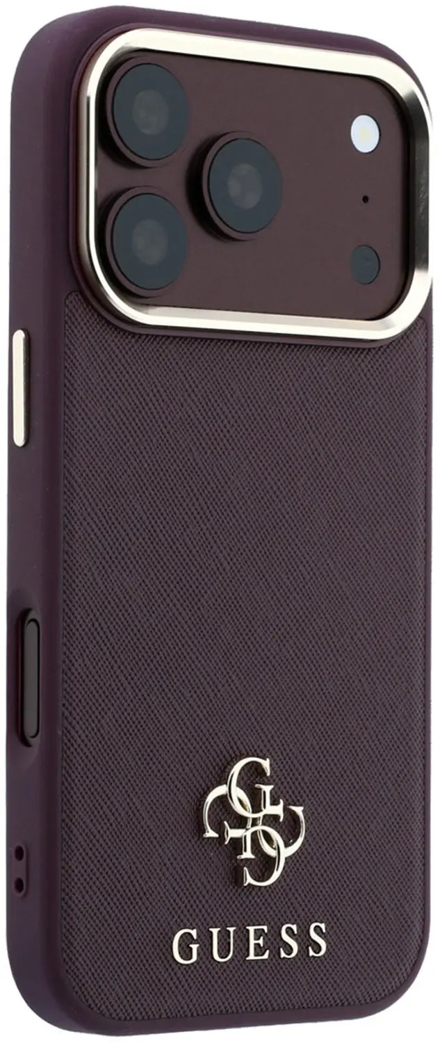 Guess Saffiano MagSafe Hoesje - iPhone 18 Pro Max - Bordeauxrood - afbeelding 4 van 6