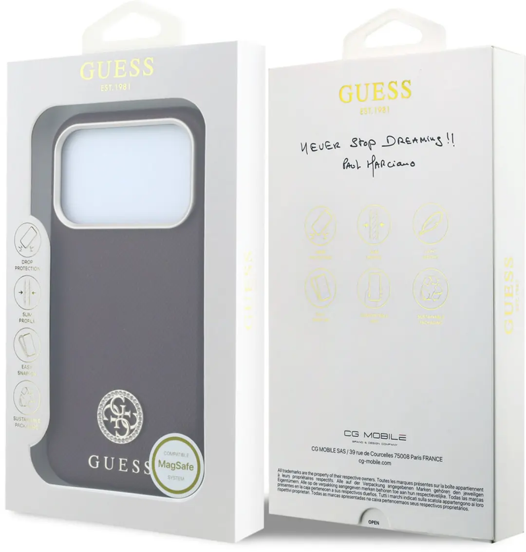 Guess Bordeauxrood Hoesje iPhone 18 Pro - MagSafe - afbeelding 2 van 6