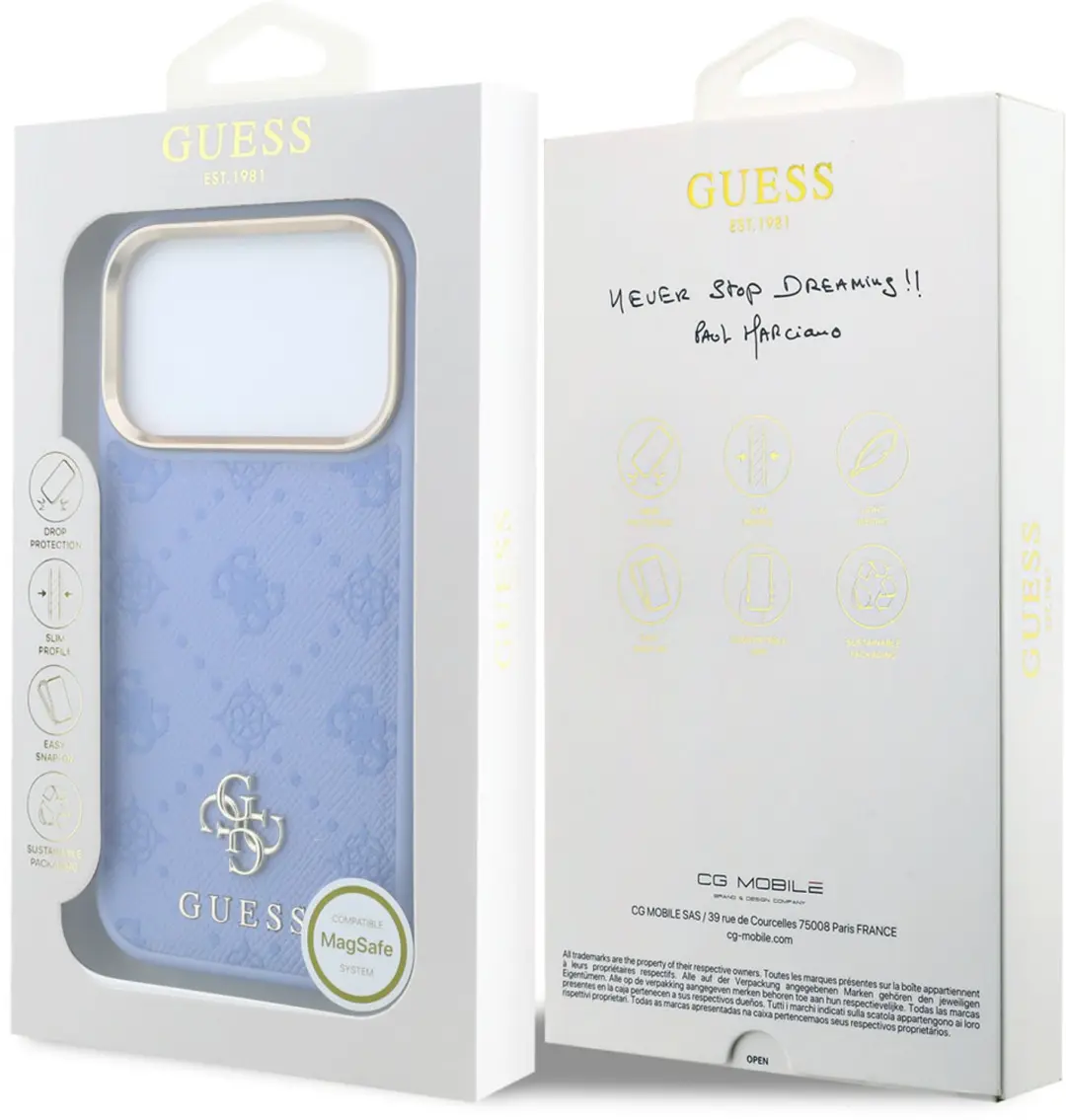 Guess Peony 4G MagSafe iPhone 18 Pro - Lichtblauw - afbeelding 6 van 6