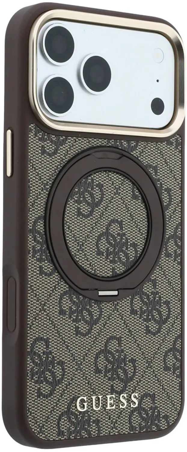 Guess Ring Stand Classic Logo MagSafe iPhone 18 Pro - Bruin - afbeelding 4 van 6