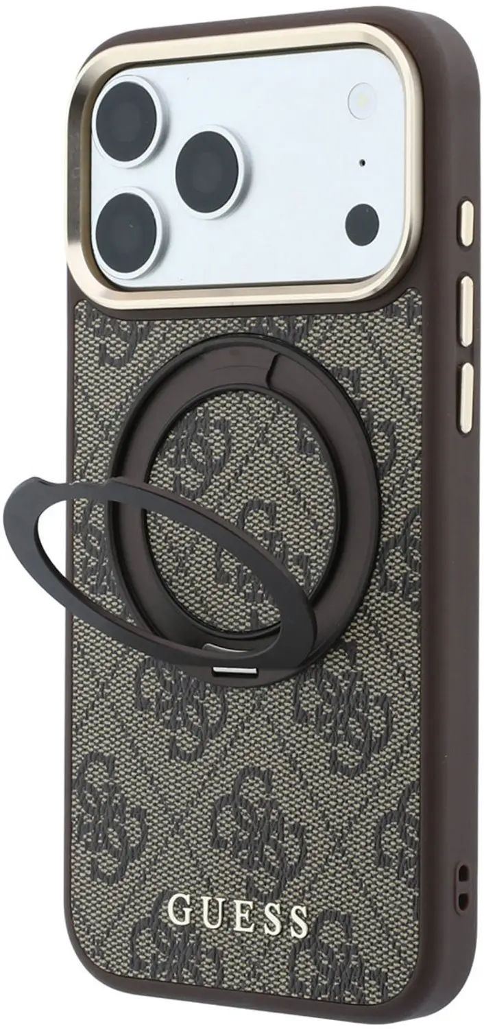Guess Ring Stand Classic Logo MagSafe iPhone 18 Pro - Bruin - afbeelding 3 van 6
