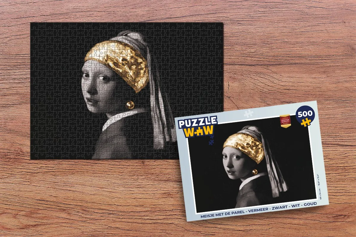 PuzzleWow Vermeer Meisje met de parel Legpuzzel 500 Stuks - Multicolor