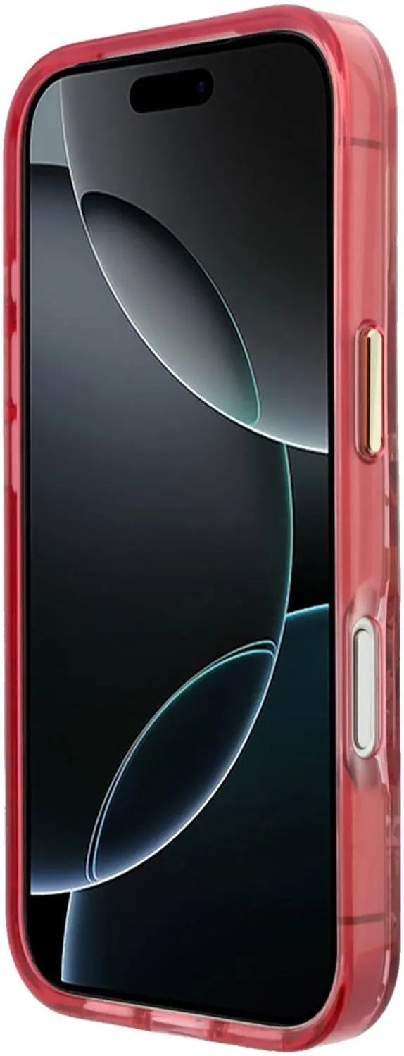 Guess IML Glitter Blossom Roses MagSafe iPhone 18 Pro - Bordeauxrood - afbeelding 4 van 6