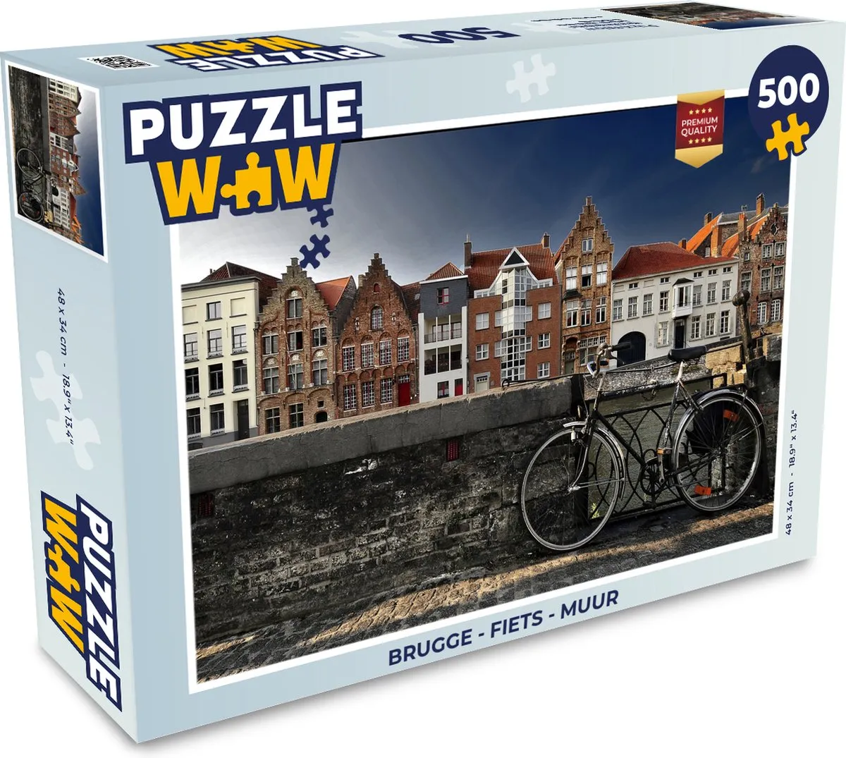 PuzzleWow Brugge Fiets Legpuzzel 500 Stuks