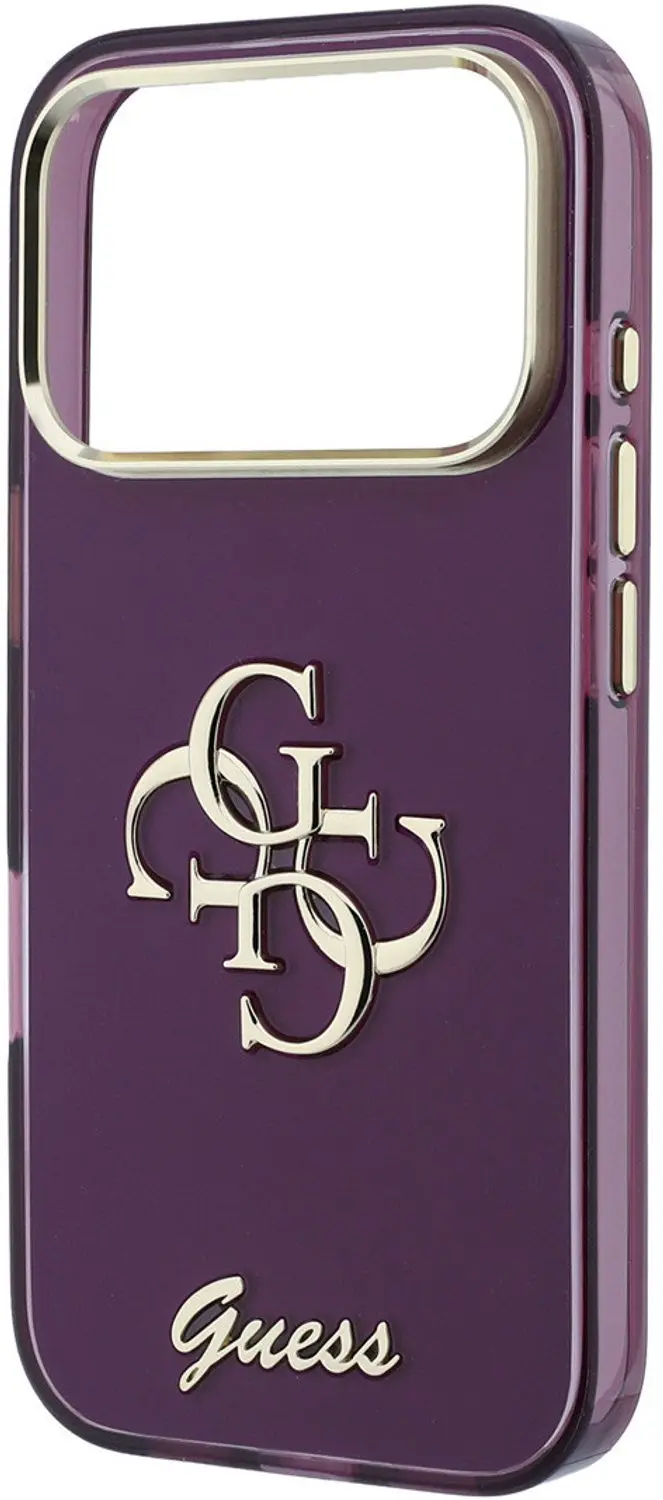 Guess IML 4G Script Metal iPhone 18 Pro Max - Bordeauxrood - afbeelding 5 van 6
