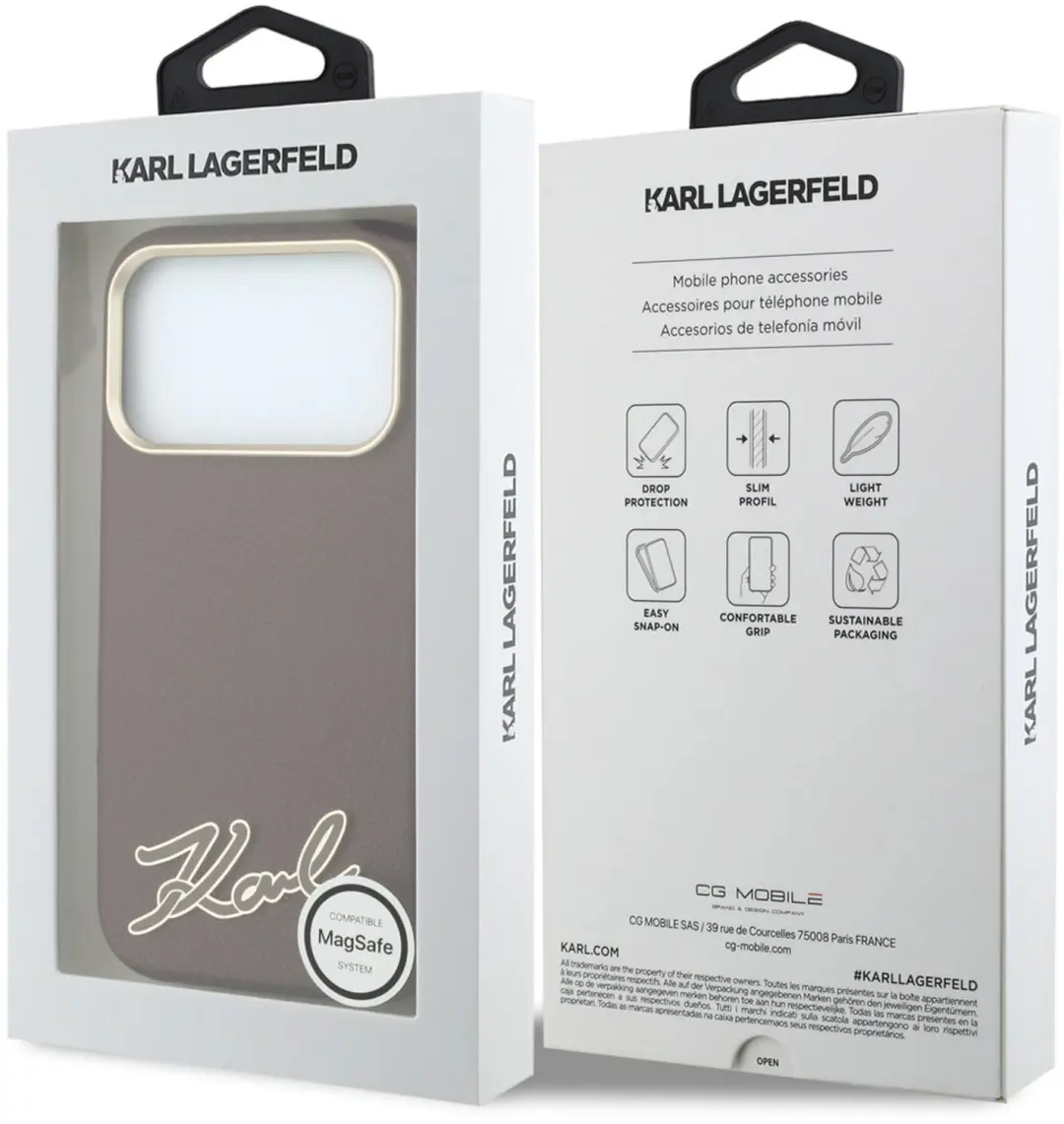 Karl Lagerfeld iPhone 18 Pro Hoesje - MagSafe - Bordeauxrood - afbeelding 5 van 6