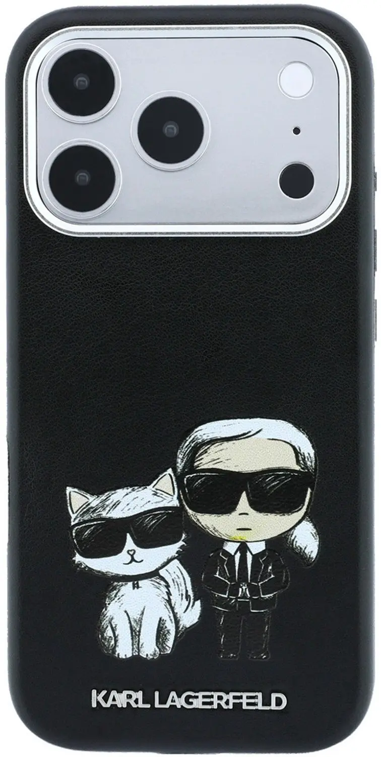 Karl Lagerfeld Case Smooth Karl & Choupette Bodies Sketch MagSafe iPhone 18 Pro Max - Zwart - afbeelding 3 van 6