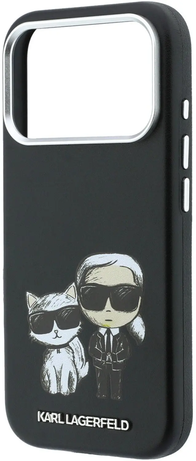 Karl Lagerfeld Case Smooth Karl & Choupette Bodies Sketch MagSafe iPhone 18 Pro Max - Zwart - afbeelding 6 van 6