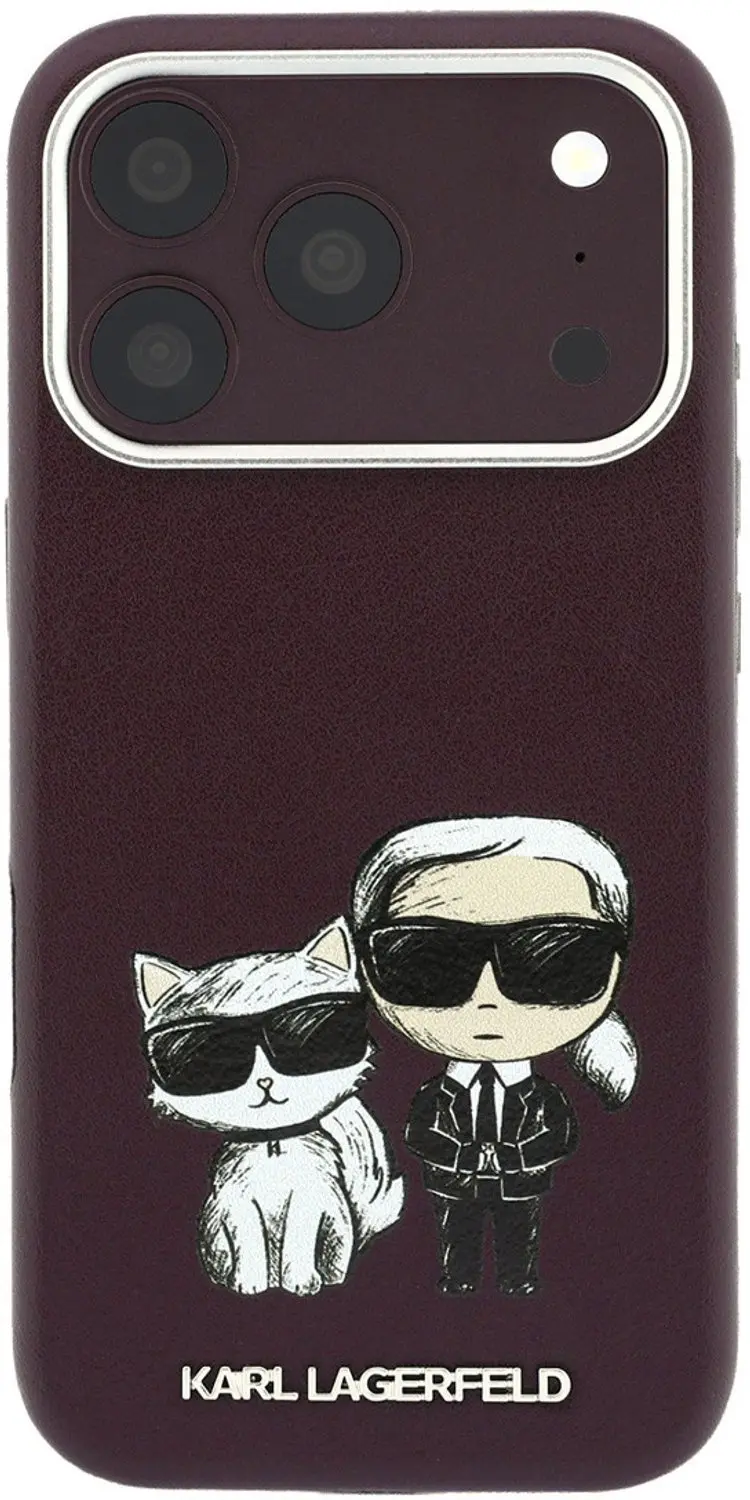 Karl Lagerfeld Case Smooth MagSafe iPhone 18/17 Pro Max - Bordeauxrood - afbeelding 3 van 6